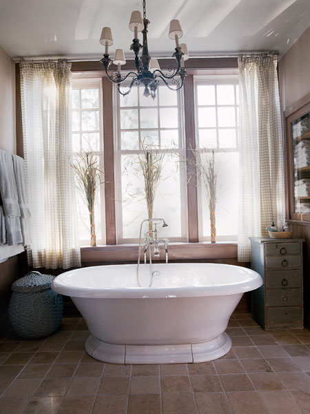 Let in natural light to make bathroom look bigger